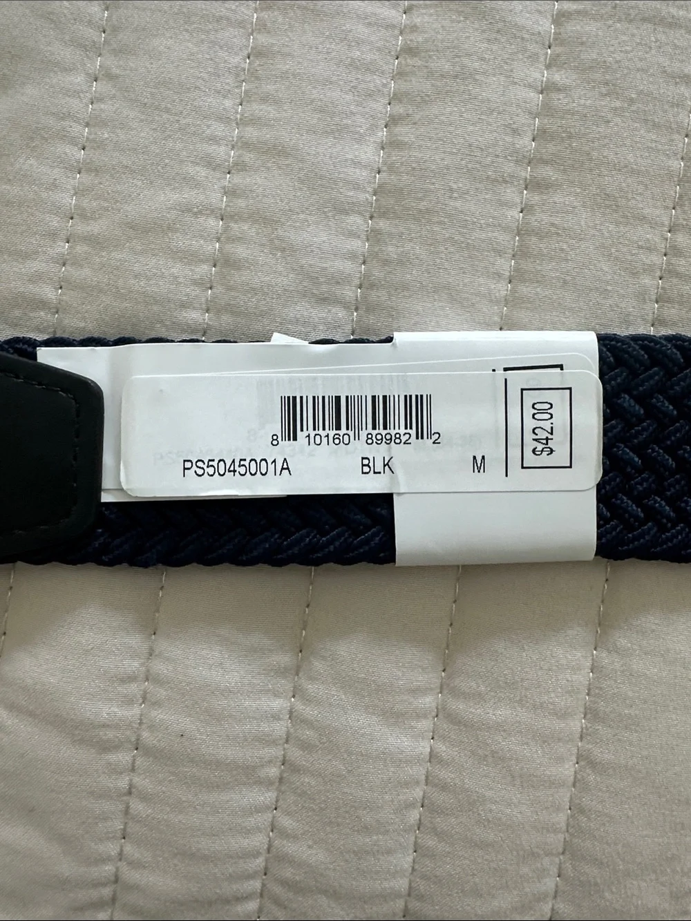 Nike Men's Navy and Black Woven Stretch Belt